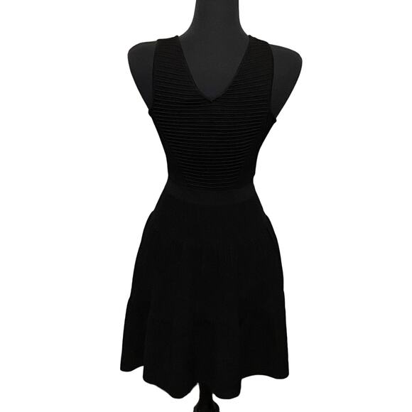 Sam Edelman Black Ottoman Deco Drive Sleeveless Fit & Flare Dress Size Small - Picture 6 of 13